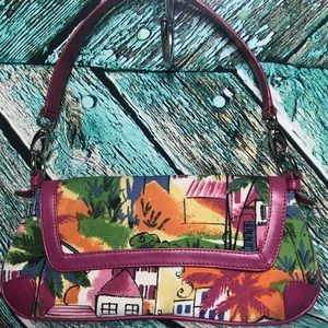 THE SAK Pink Label shoulder purse canvas/leather